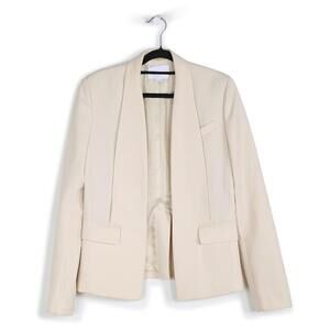 Alexander Wang Virgin Wool Shawl Lapel Blazer Size 8 Off-White